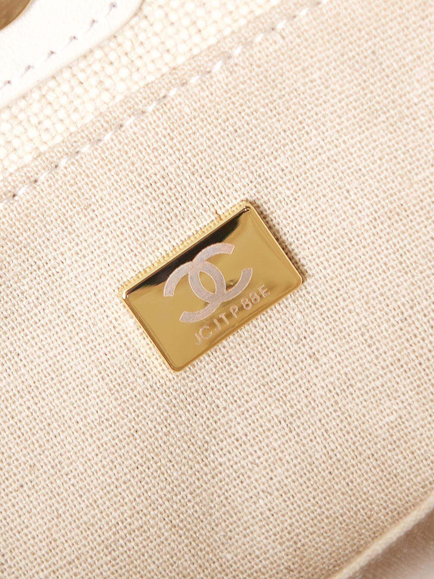 Chanel Deauville Tote Canvas Small Shoulder HandBag - Image 31