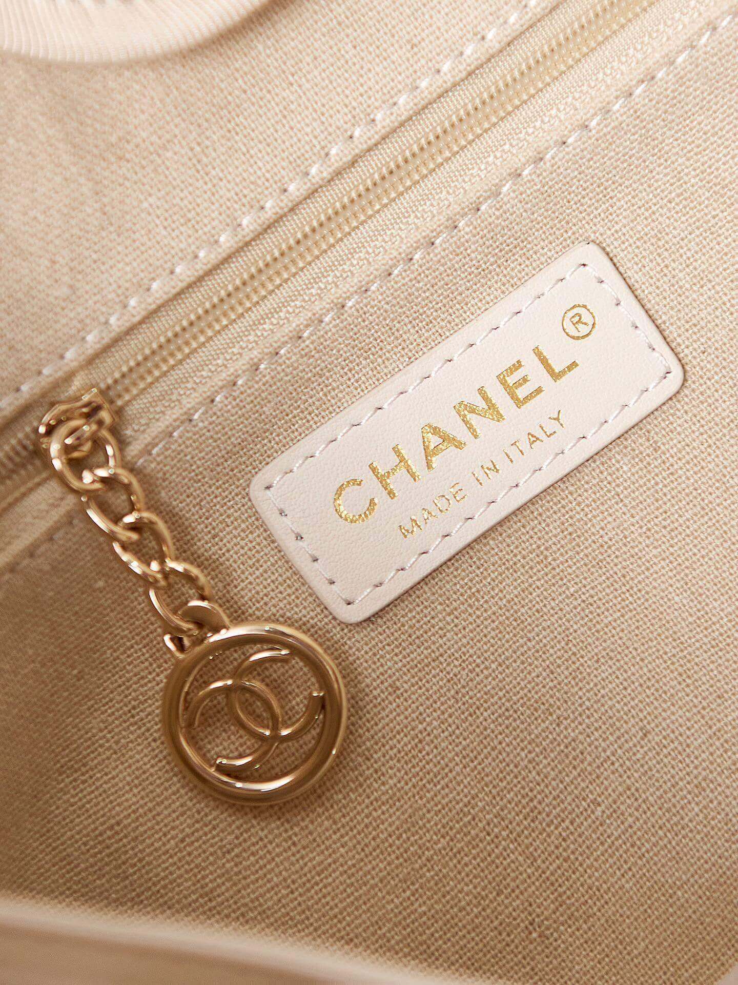 Chanel Deauville Tote Canvas Small Shoulder HandBag - Image 32