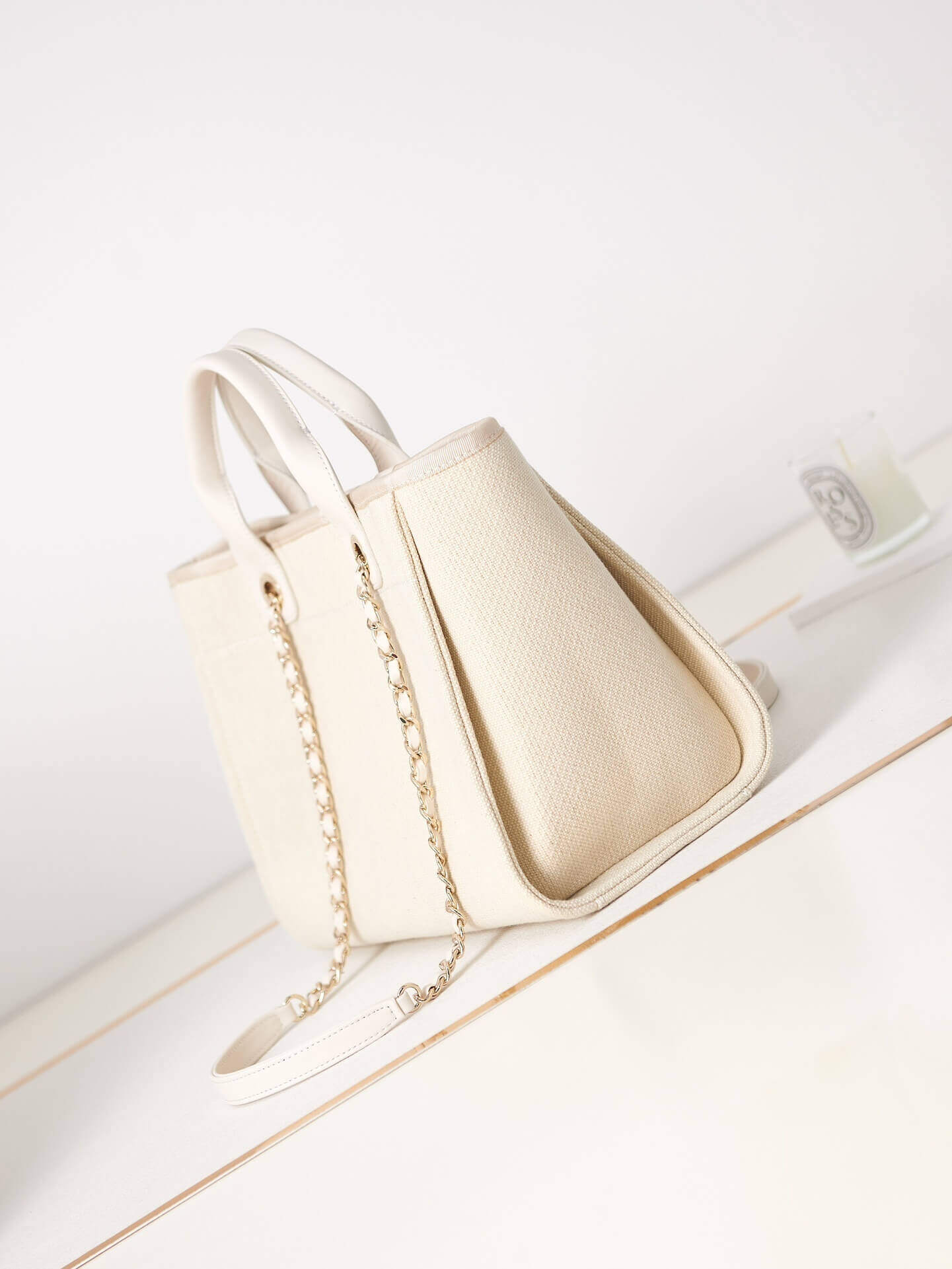 Chanel Deauville Tote Canvas Small Shoulder HandBag - Image 28