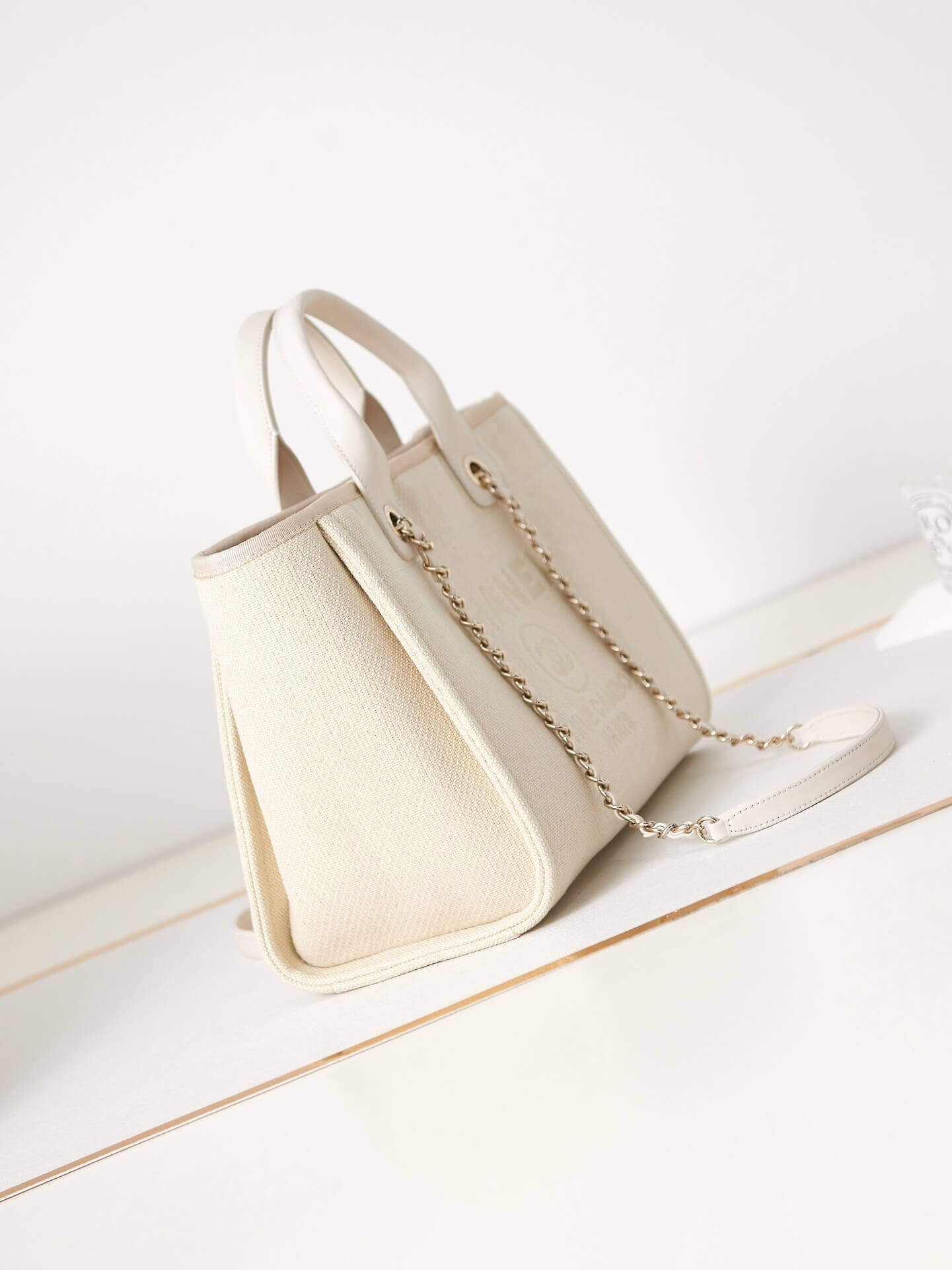 Chanel Deauville Tote Canvas Small Shoulder HandBag - Image 29