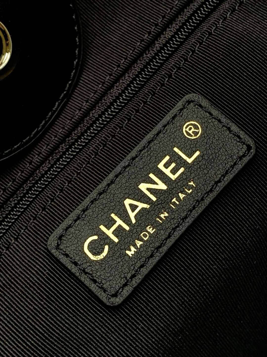 Chanel Deauville Tote Raffia Crochet Medium Shoulder Handbag Beige/Light Pink - Black - Image 13