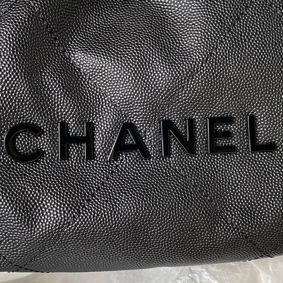Chanel Mini 22 Shiny Grained Calfskin Caviar Leather Shoulder Handbag - Image 33