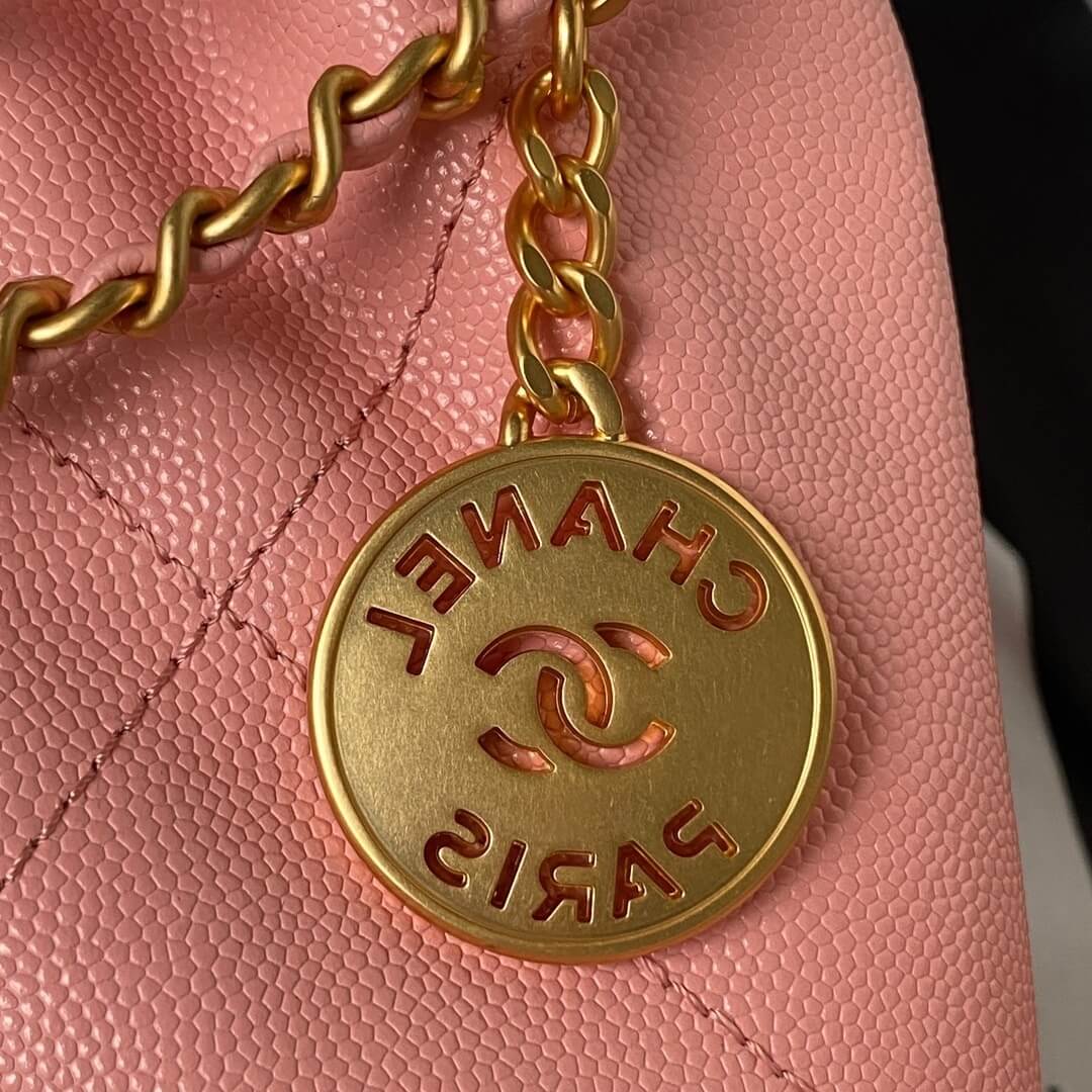 Chanel Mini 22 Shiny Grained Calfskin Caviar Leather Shoulder Handbag - Image 16