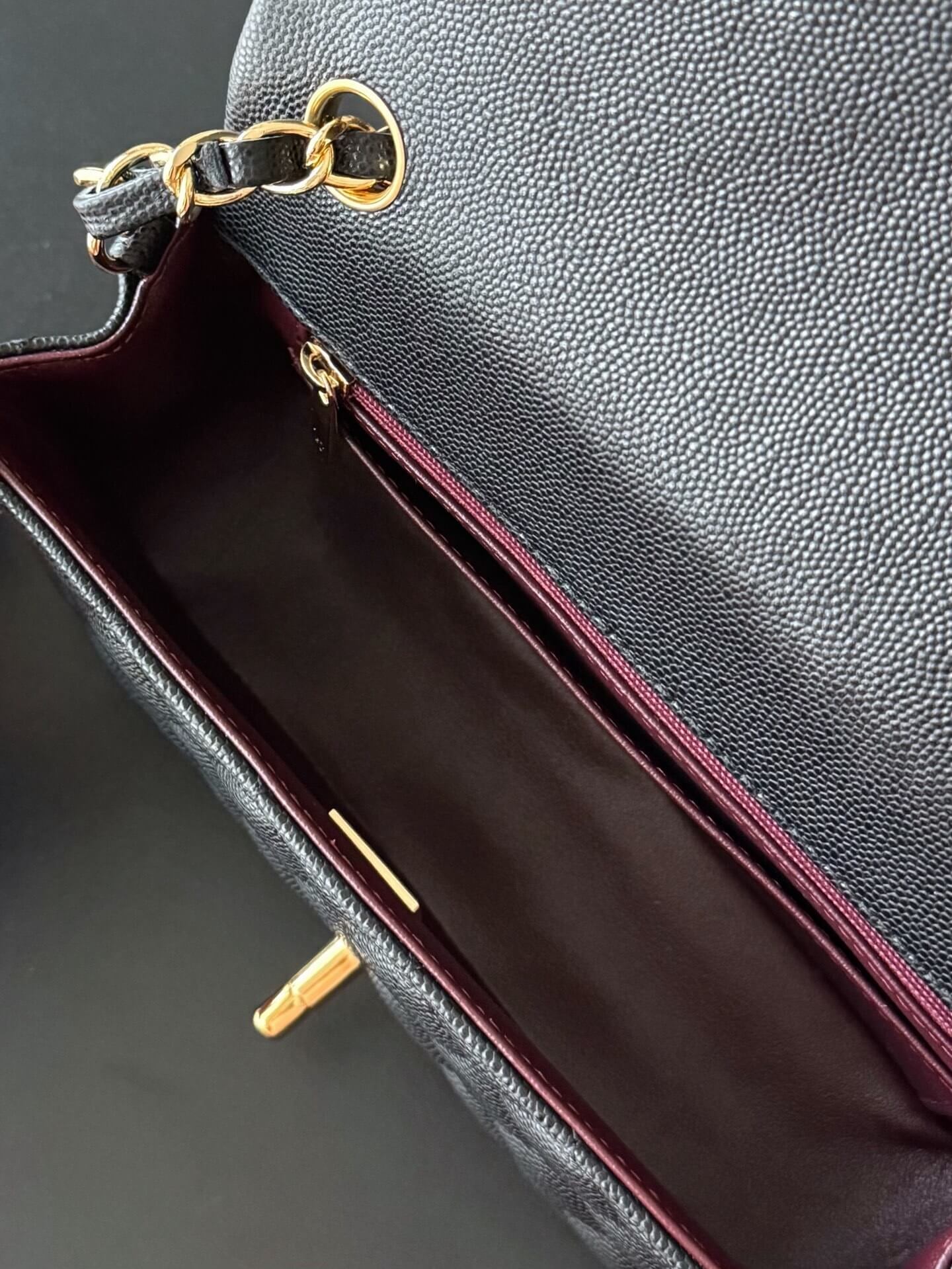 Chanel Mini Classic Flap Quilted Caviar Leather Shoulder Handbag - Image 51