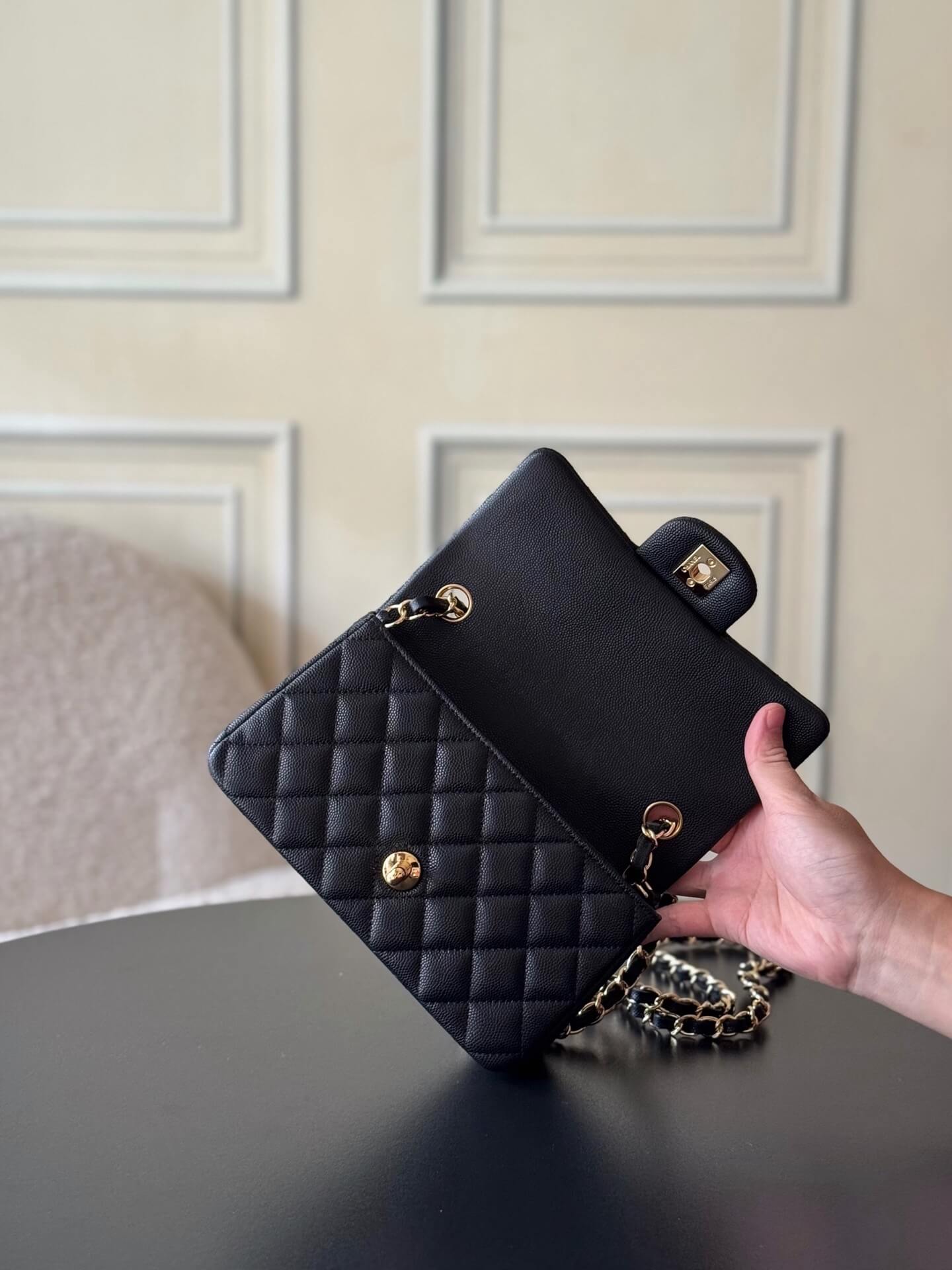 Chanel Mini Classic Flap Quilted Caviar Leather Shoulder Handbag - Image 50