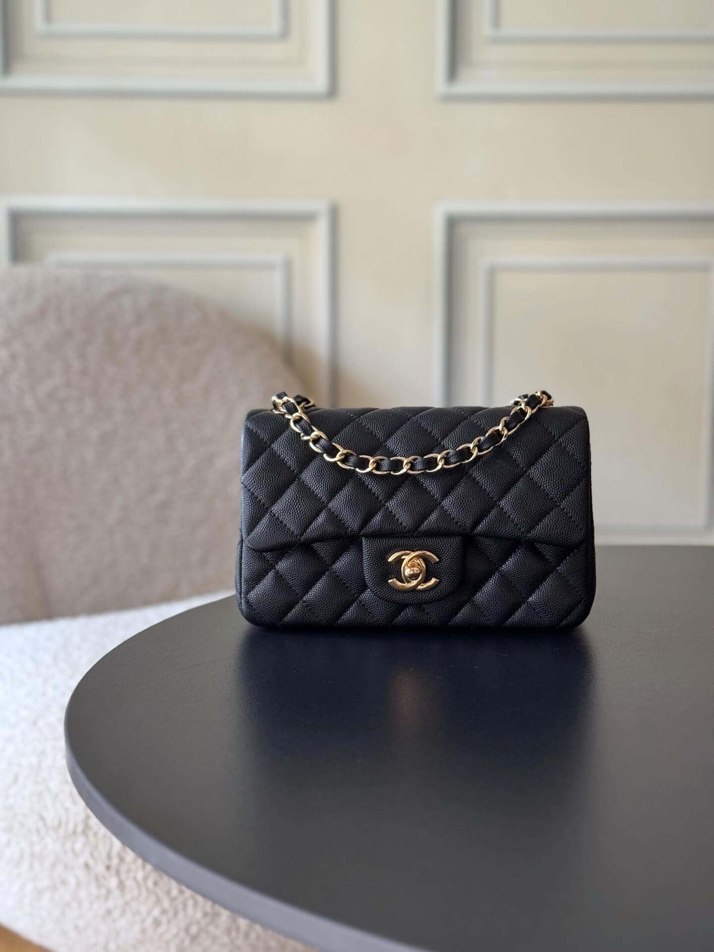 Chanel Mini Classic Flap Quilted Caviar Leather Shoulder Handbag - Image 48