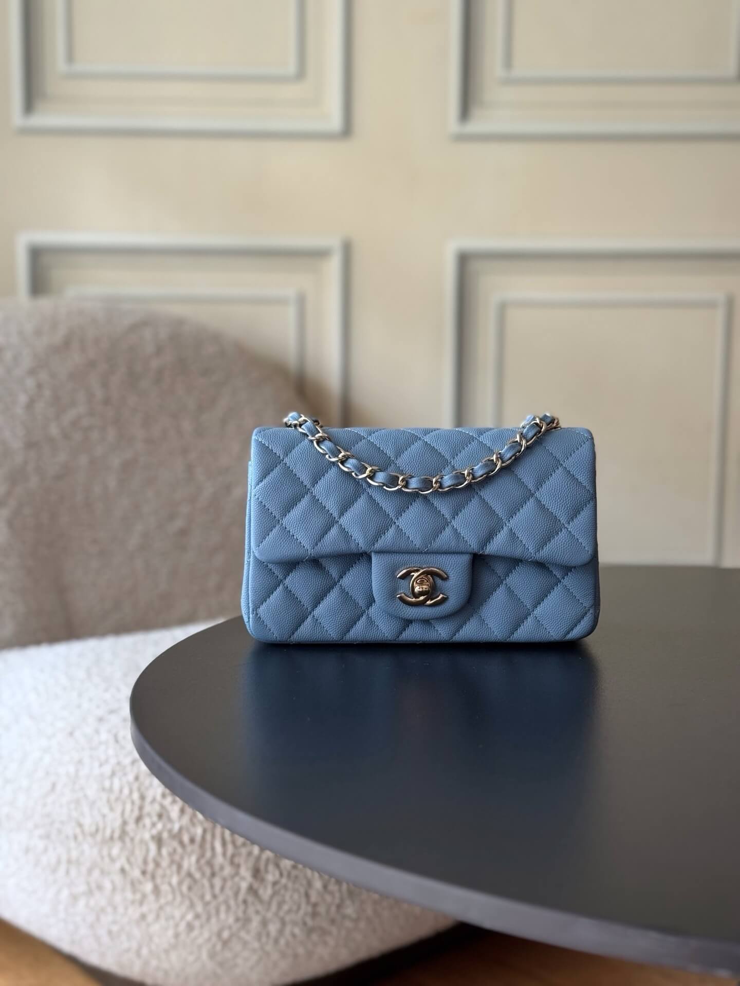 Chanel Mini Classic Flap Quilted Caviar Leather Shoulder Handbag - Image 87