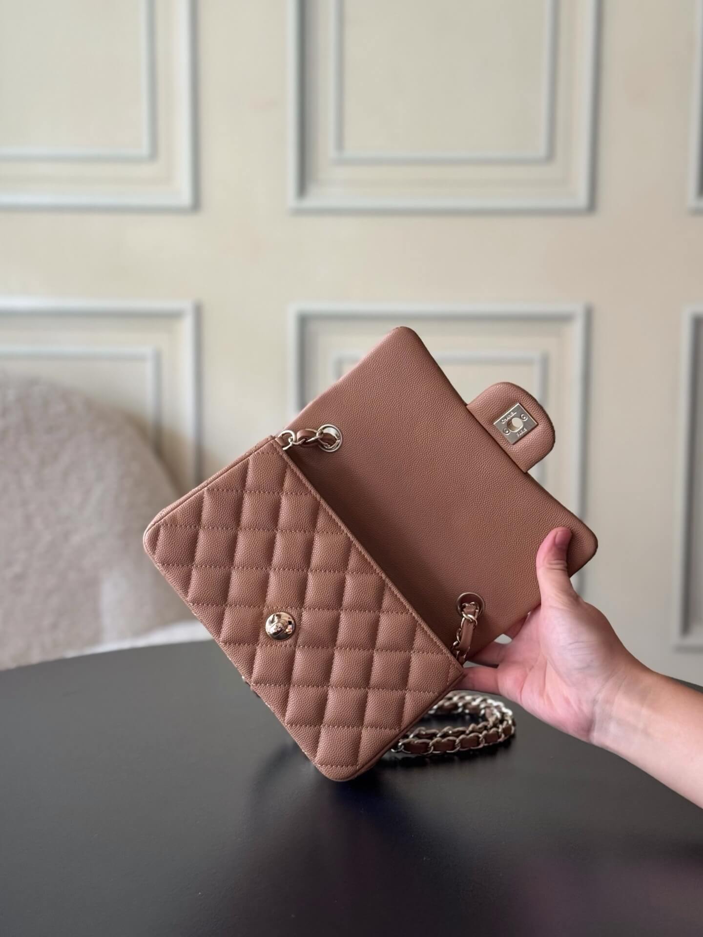 Chanel Mini Classic Flap Quilted Caviar Leather Shoulder Handbag - Image 73