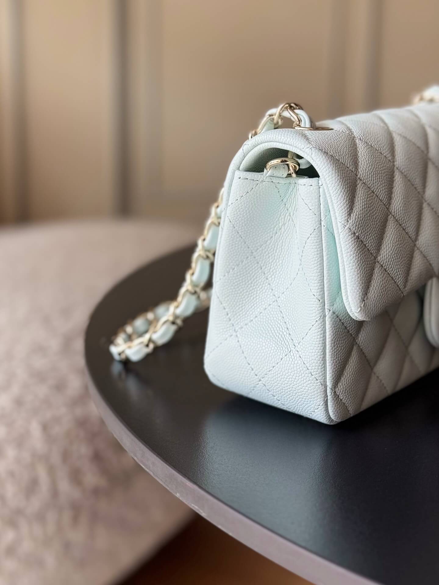 Chanel Mini Classic Flap Quilted Caviar Leather Shoulder Handbag - Image 70