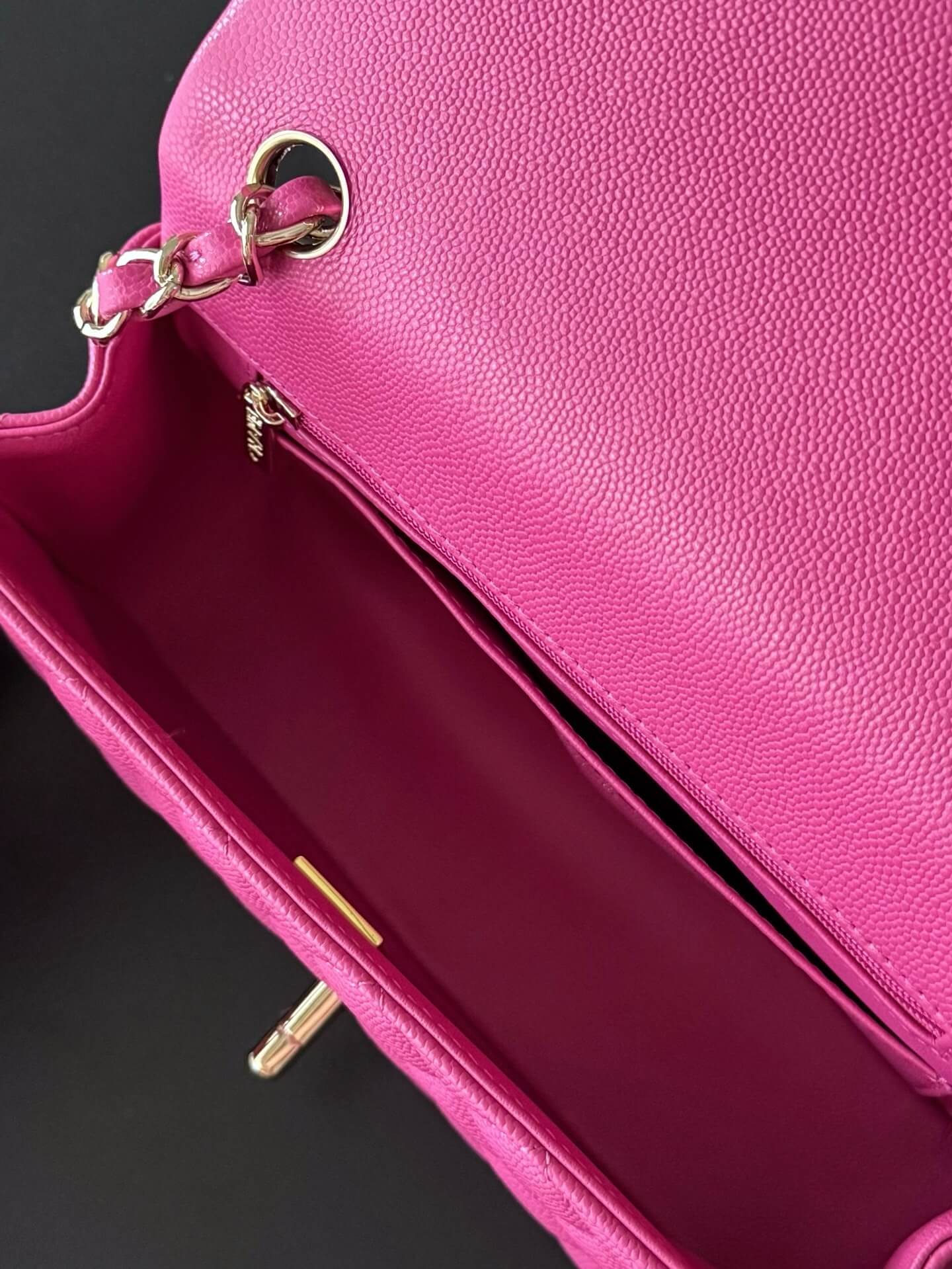 Chanel Mini Classic Flap Quilted Caviar Leather Shoulder Handbag - Image 35