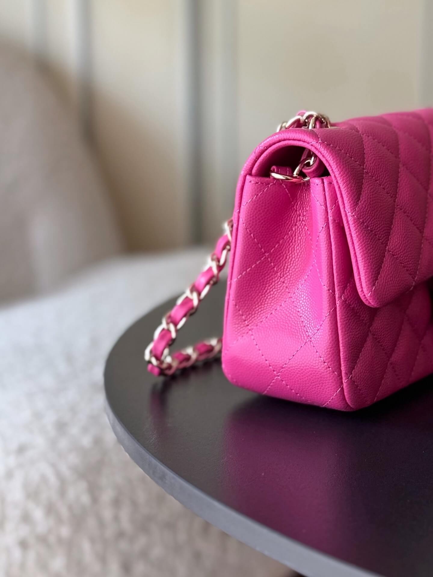 Chanel Mini Classic Flap Quilted Caviar Leather Shoulder Handbag - Image 38