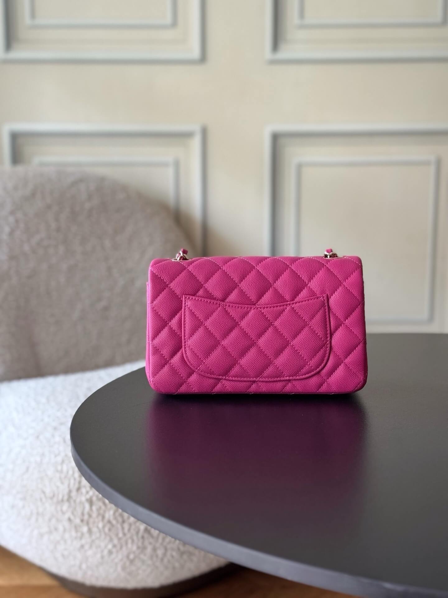 Chanel Mini Classic Flap Quilted Caviar Leather Shoulder Handbag - Image 34