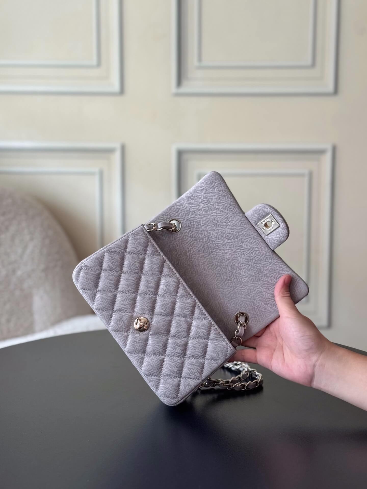 Chanel Mini Classic Flap Quilted Caviar Leather Shoulder Handbag - Image 58