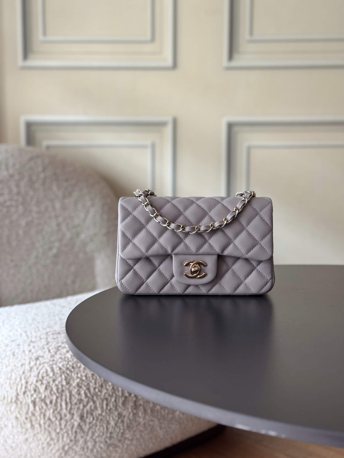 Chanel Mini Classic Flap Quilted Caviar Leather Shoulder Handbag - Image 56