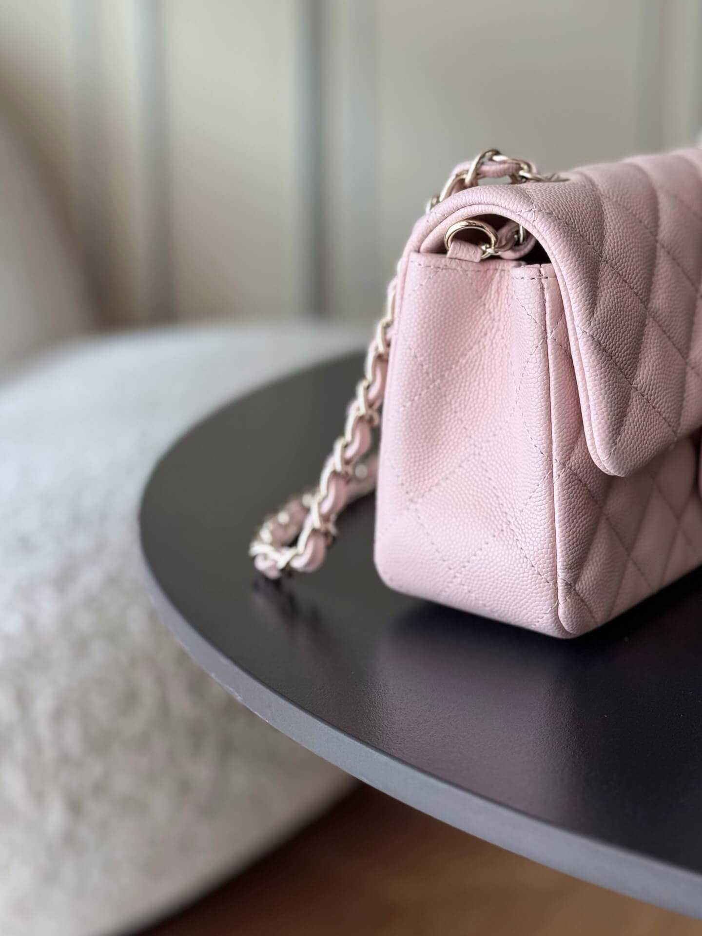 Chanel Mini Classic Flap Quilted Caviar Leather Shoulder Handbag - Image 15