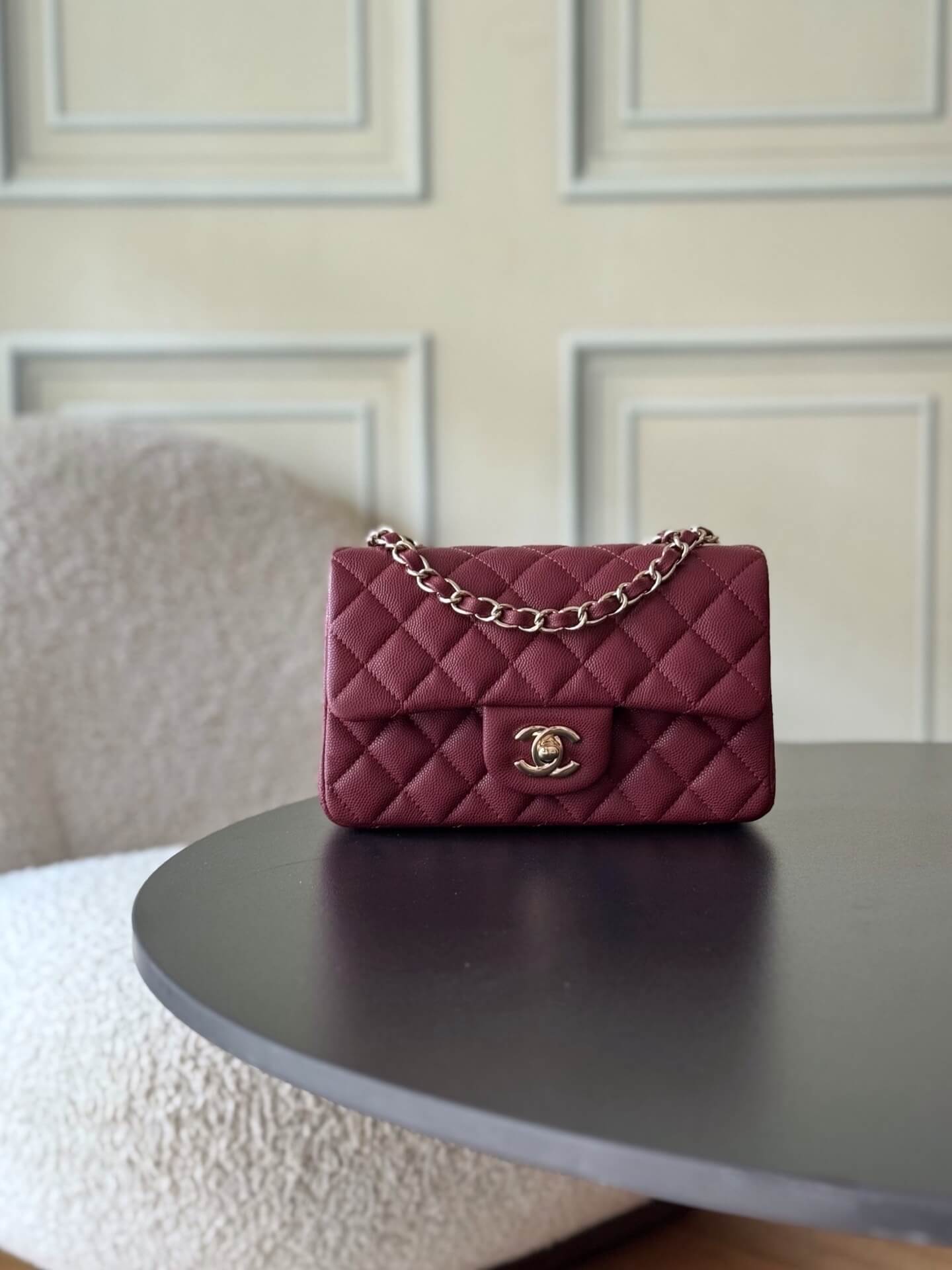 Chanel Mini Classic Flap Quilted Caviar Leather Shoulder Handbag - Image 25