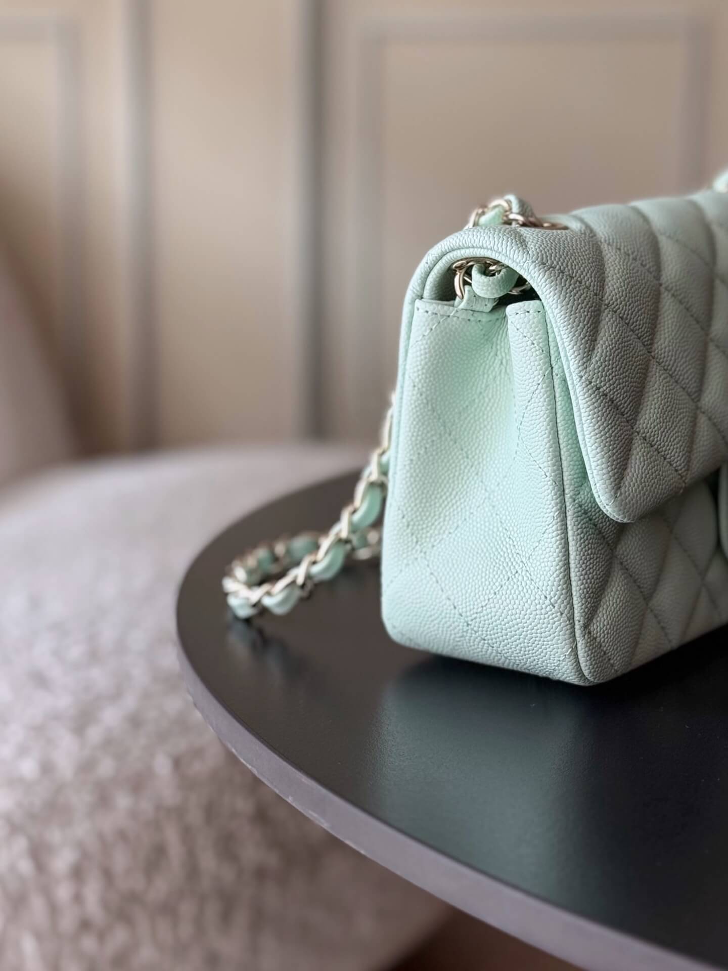 Chanel Mini Classic Flap Quilted Caviar Leather Shoulder Handbag - Image 23