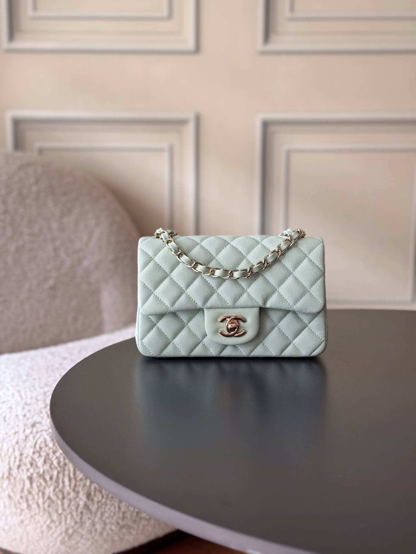 Chanel Mini Classic Flap Quilted Caviar Leather Shoulder Handbag - Image 17
