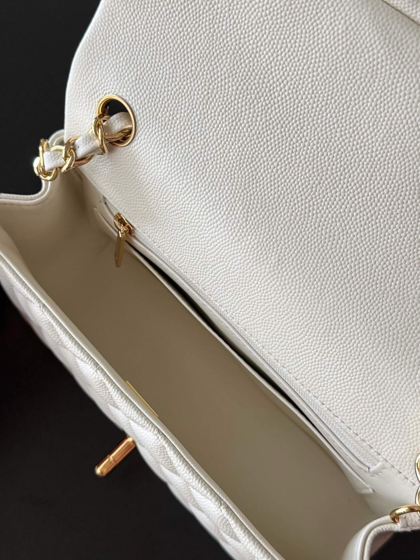 Chanel Mini Classic Flap Quilted Caviar Leather Shoulder Handbag - Image 43