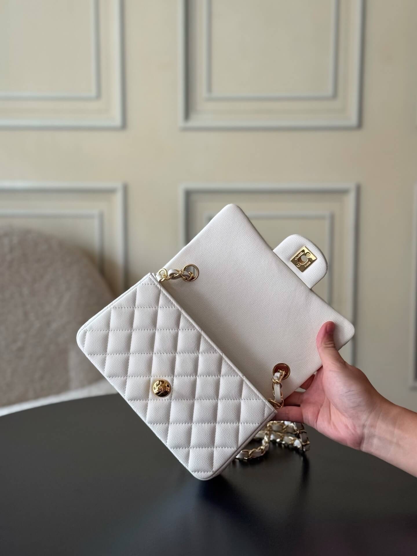 Chanel Mini Classic Flap Quilted Caviar Leather Shoulder Handbag - Image 42