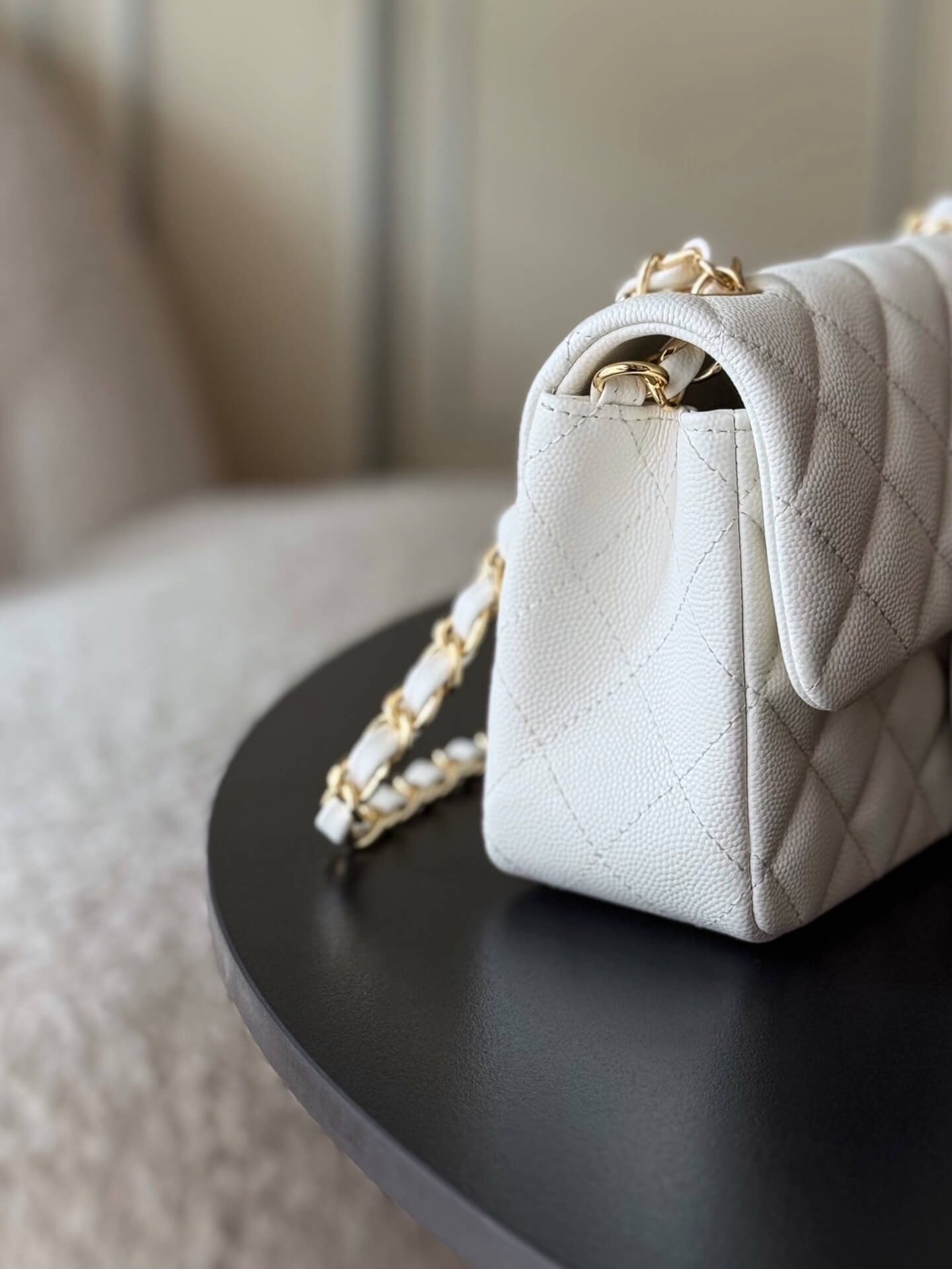 Chanel Mini Classic Flap Quilted Caviar Leather Shoulder Handbag - Image 46