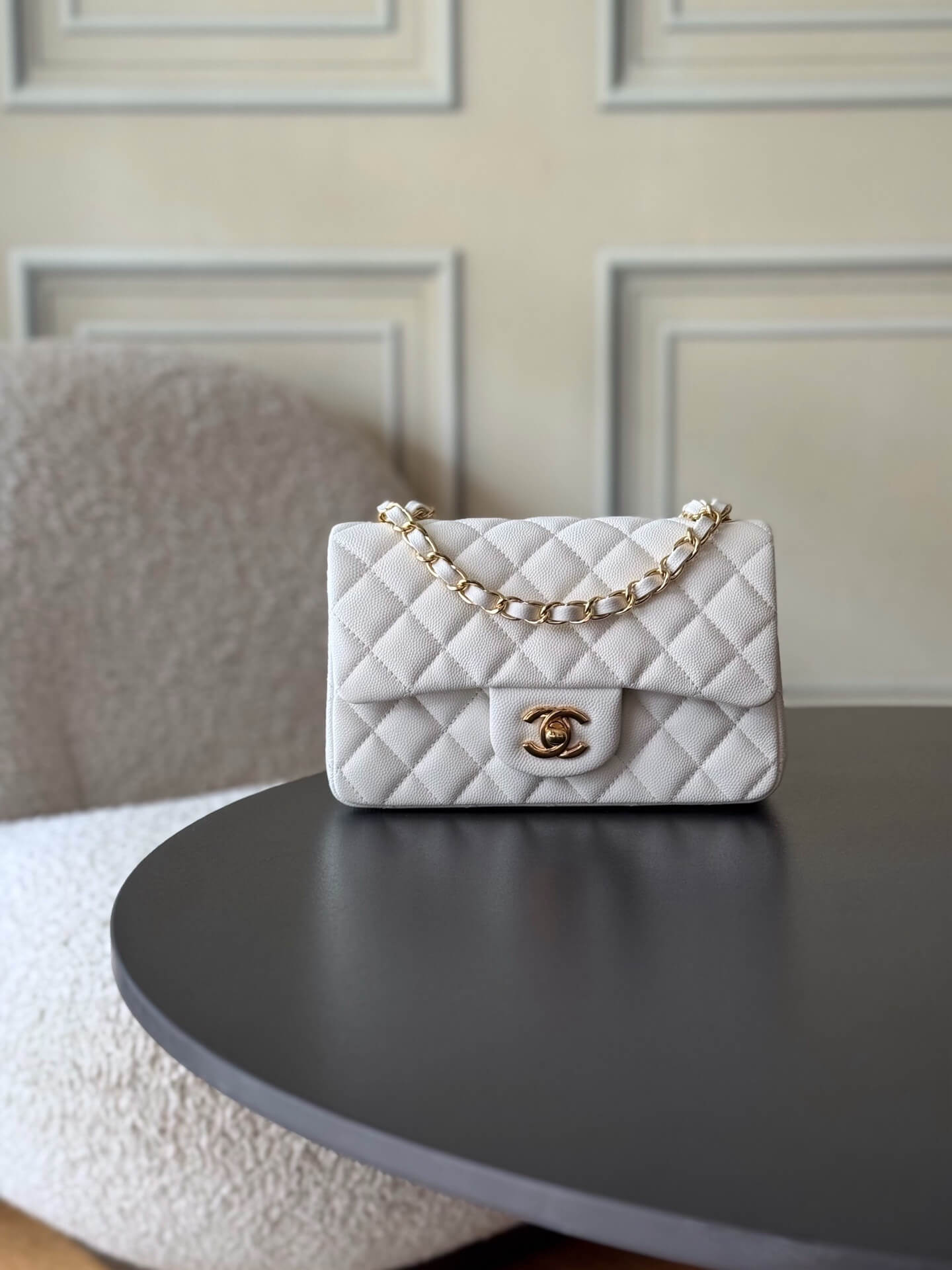 Chanel Mini Classic Flap Quilted Caviar Leather Shoulder Handbag - Image 40