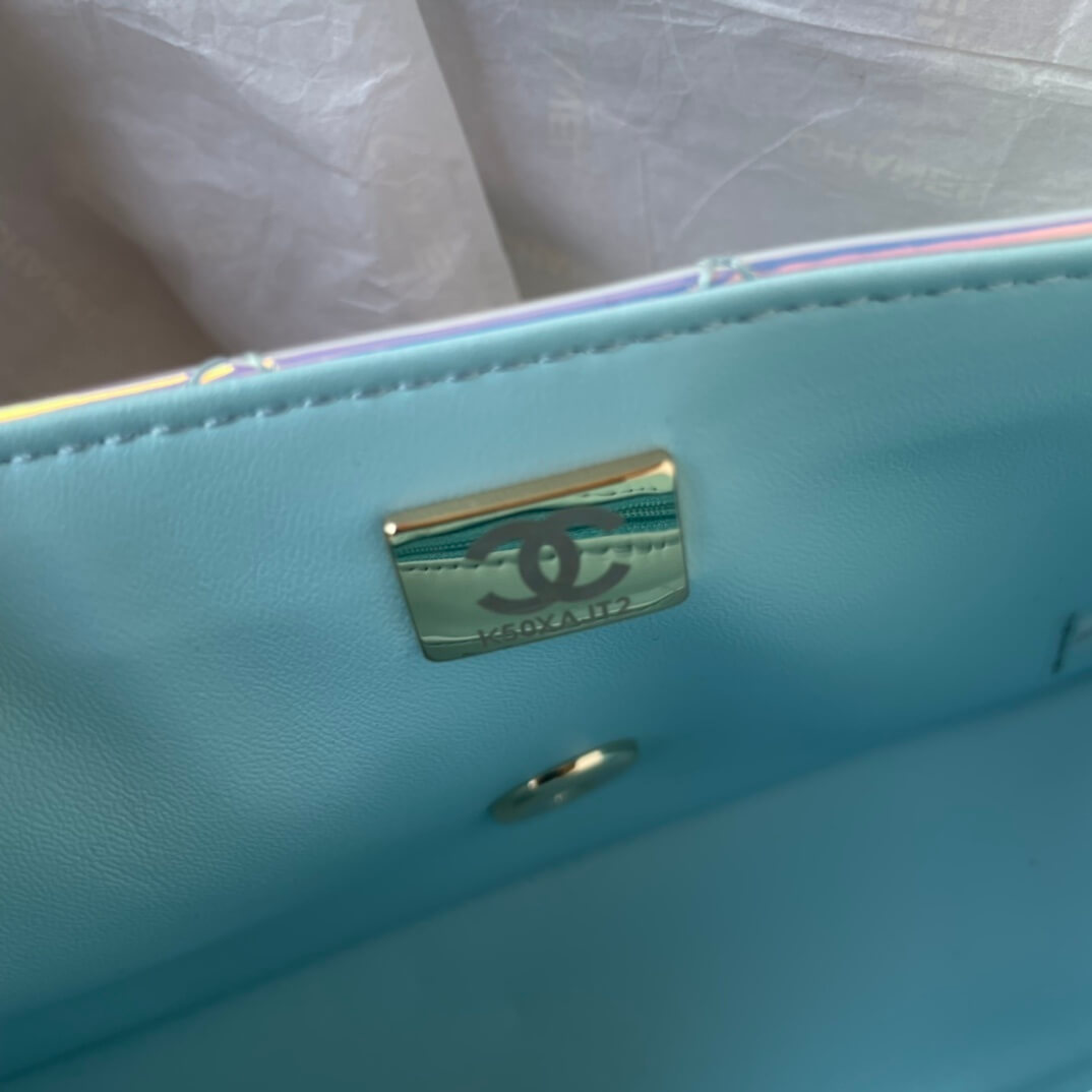 Chanel Mini Flap Top Handle Patent Leather Shoulder Crossbody Handbag - Image 5