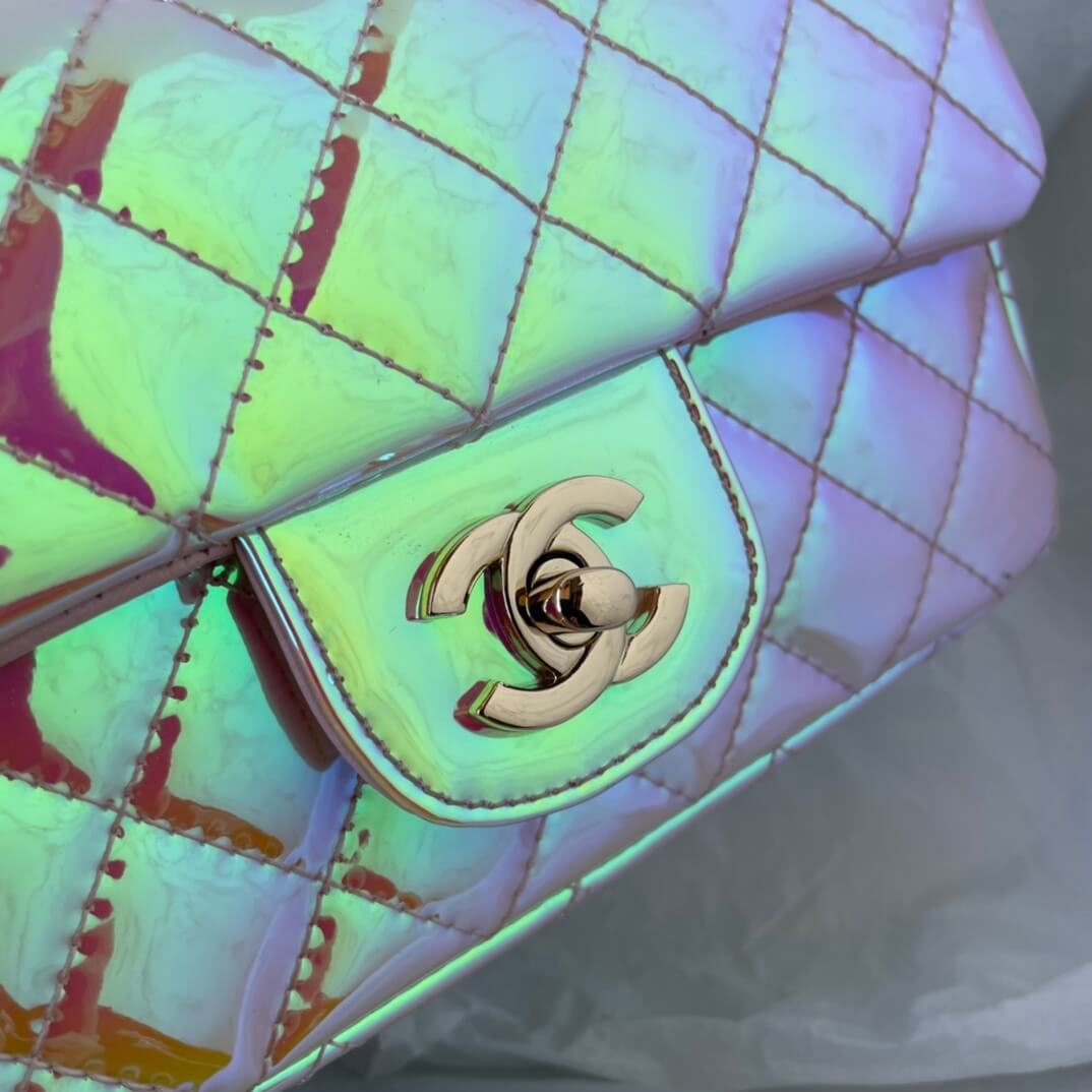 Chanel Mini Flap Top Handle Patent Leather Shoulder Crossbody Handbag - Image 15