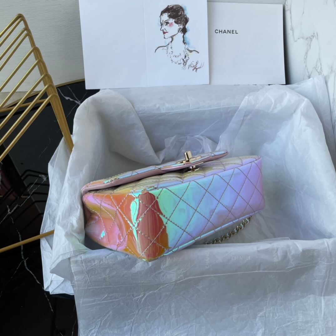 Chanel Mini Flap Top Handle Patent Leather Shoulder Crossbody Handbag - Image 18