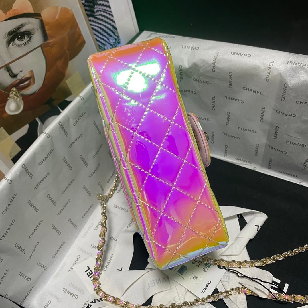 Chanel Mini Flap Top Handle Patent Leather Shoulder Crossbody Handbag - Image 27