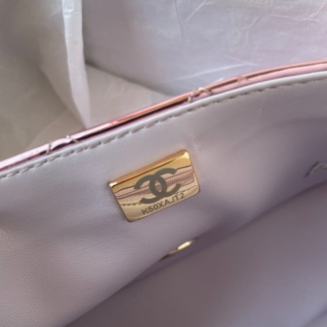 Chanel Mini Flap Top Handle Patent Leather Shoulder Crossbody Handbag - Image 33