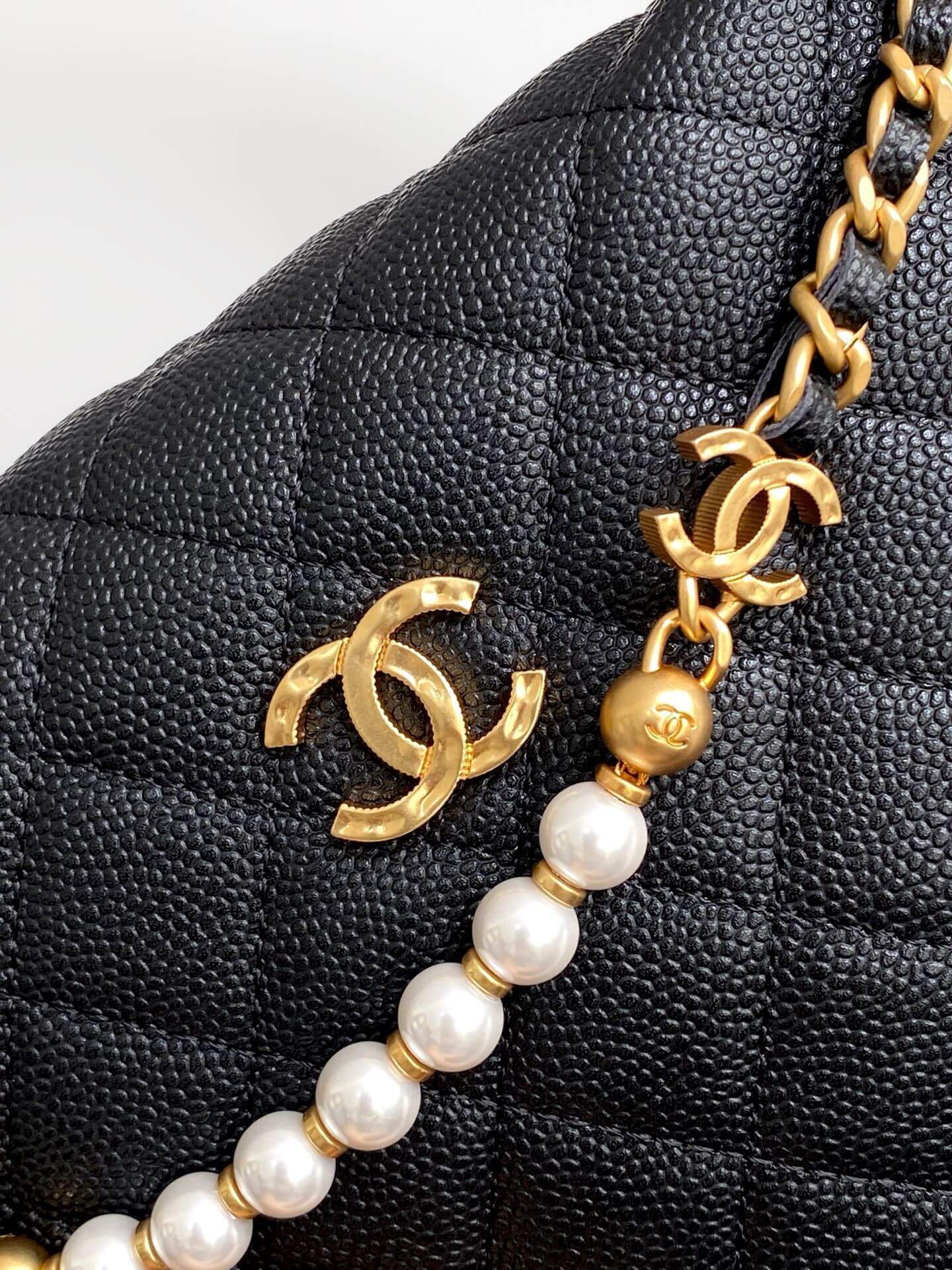Chanel Pouch Mini Hobo Grained Calfskin Caviar Leather Handbag - Image 42