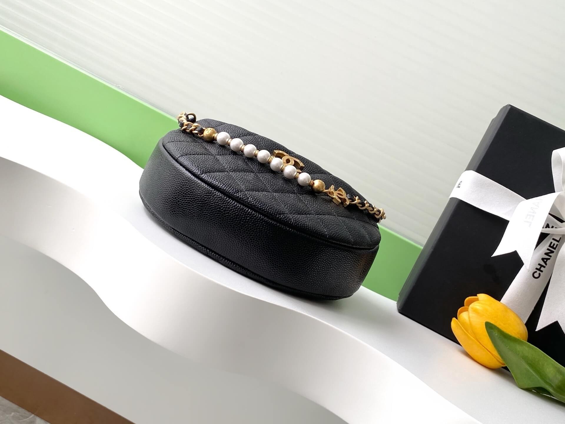 Chanel Pouch Mini Hobo Grained Calfskin Caviar Leather Handbag - Image 46