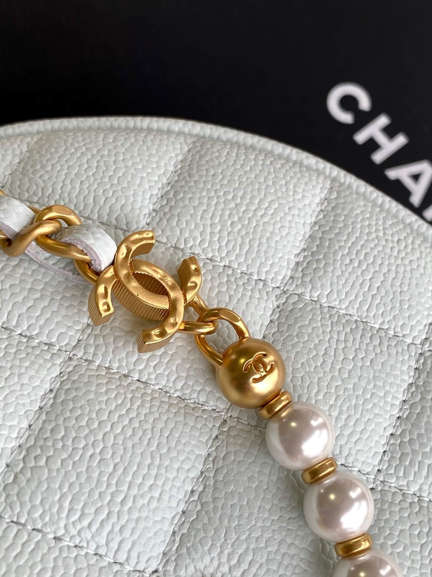 Chanel Pouch Mini Hobo Grained Calfskin Caviar Leather Handbag - Image 26