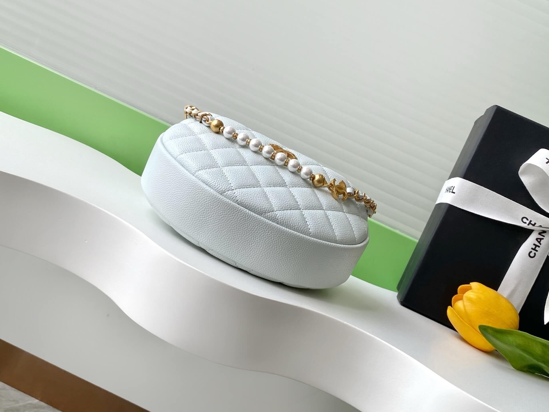 Chanel Pouch Mini Hobo Grained Calfskin Caviar Leather Handbag - Image 28