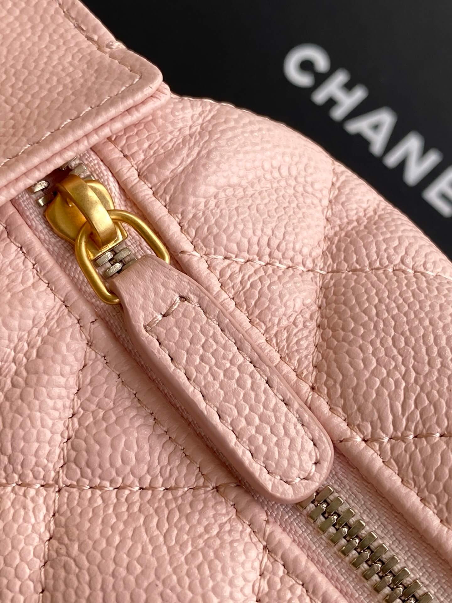 Chanel Pouch Mini Hobo Grained Calfskin Caviar Leather Handbag - Image 16