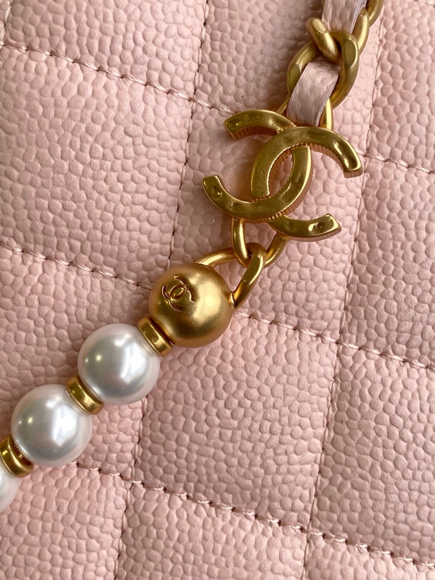 Chanel Pouch Mini Hobo Grained Calfskin Caviar Leather Handbag - Image 17