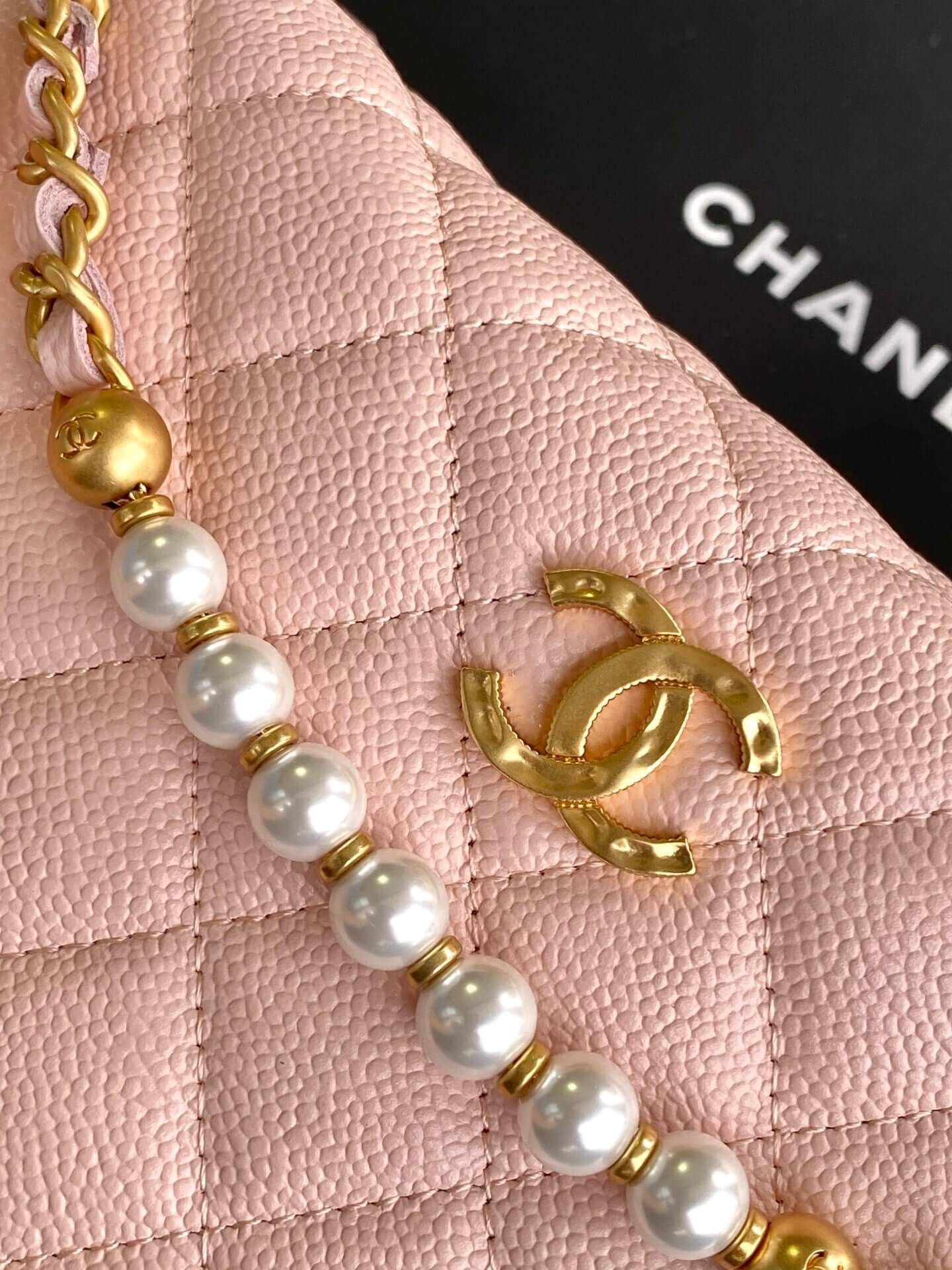 Chanel Pouch Mini Hobo Grained Calfskin Caviar Leather Handbag - Image 15