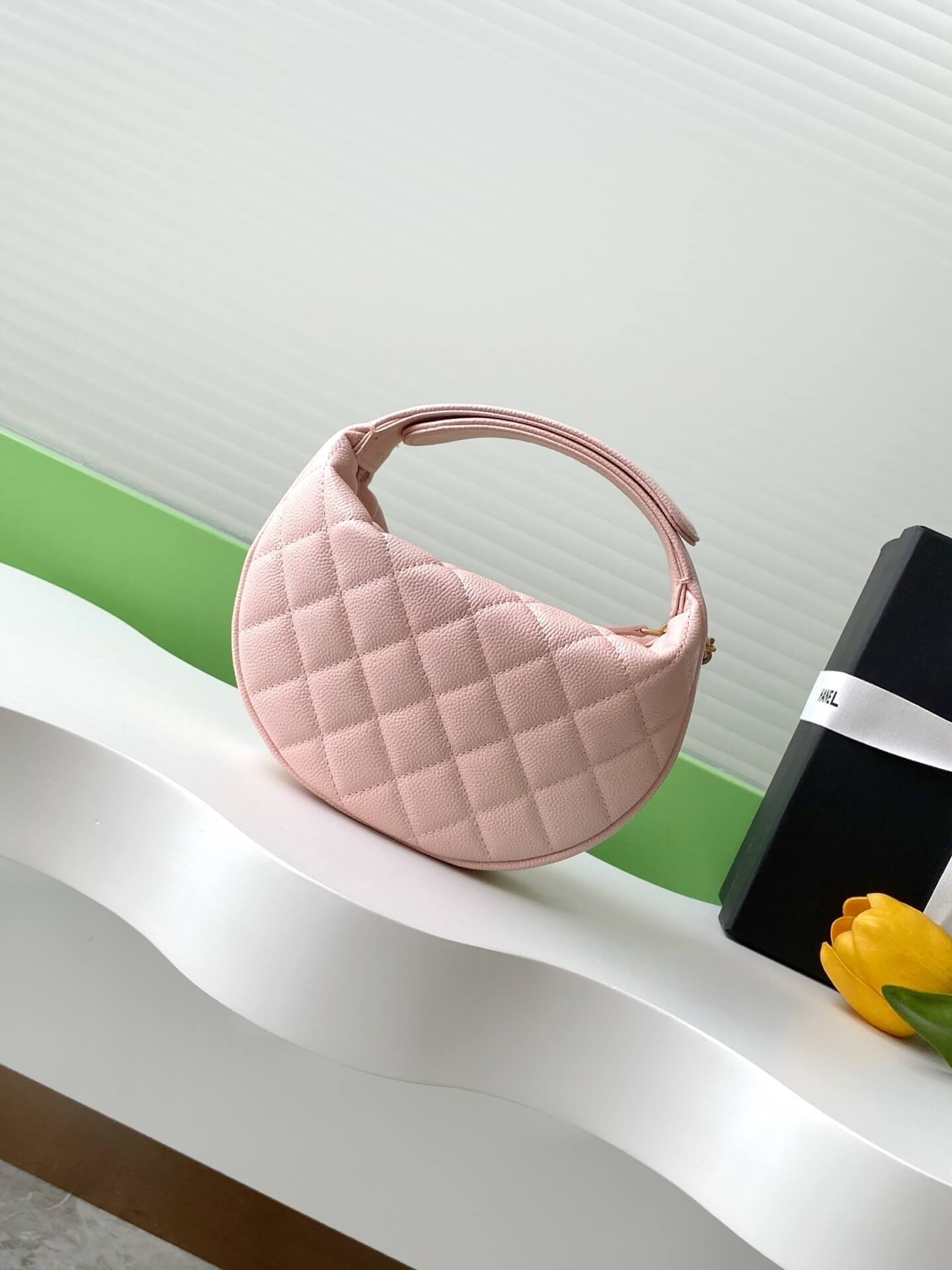 Chanel Pouch Mini Hobo Grained Calfskin Caviar Leather Handbag - Image 12