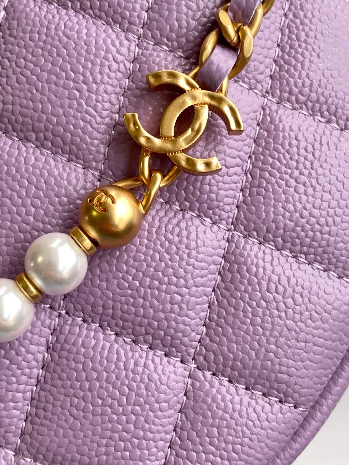 Chanel Pouch Mini Hobo Grained Calfskin Caviar Leather Handbag - Image 7