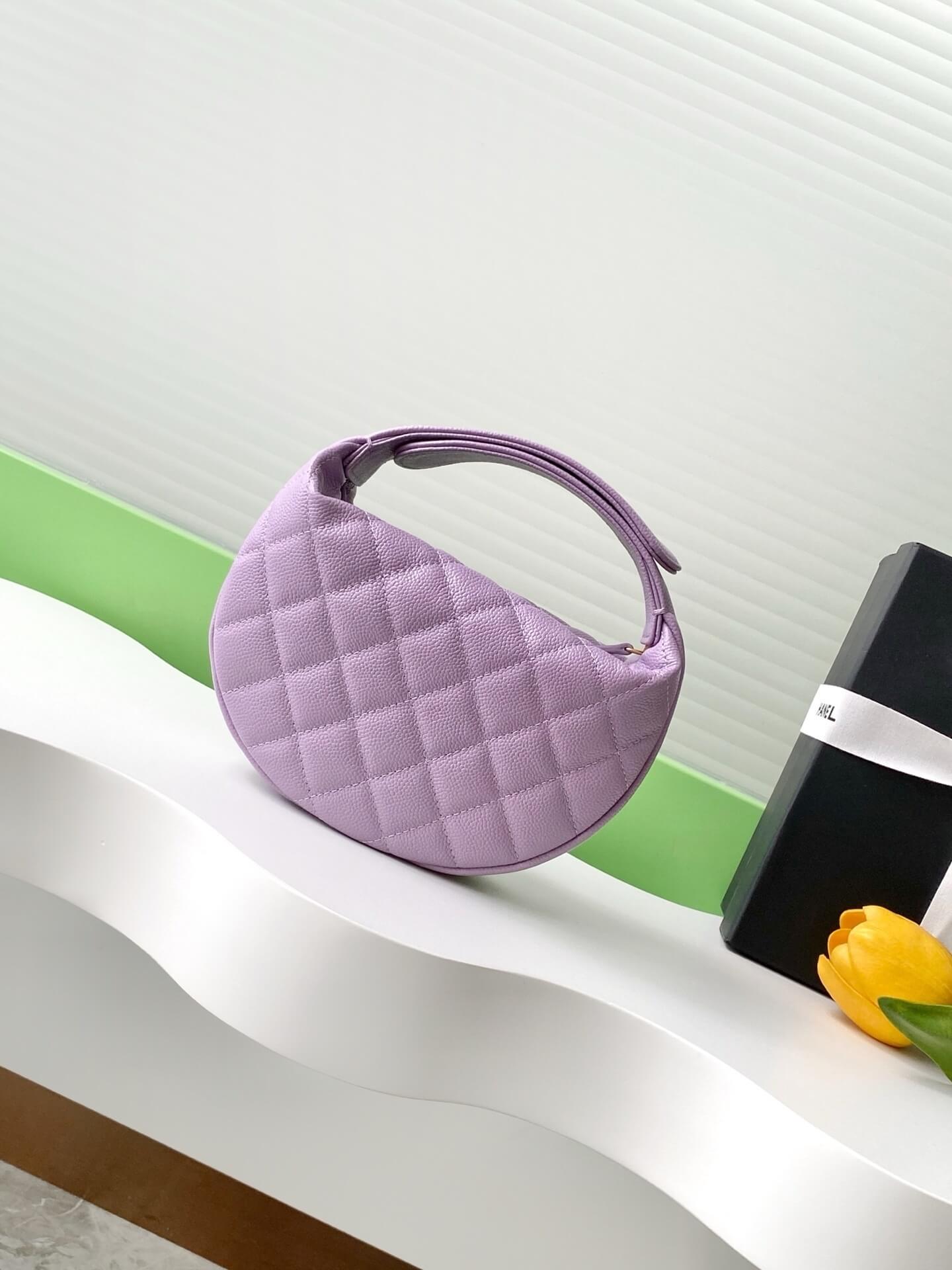 Chanel Pouch Mini Hobo Grained Calfskin Caviar Leather Handbag - Image 3