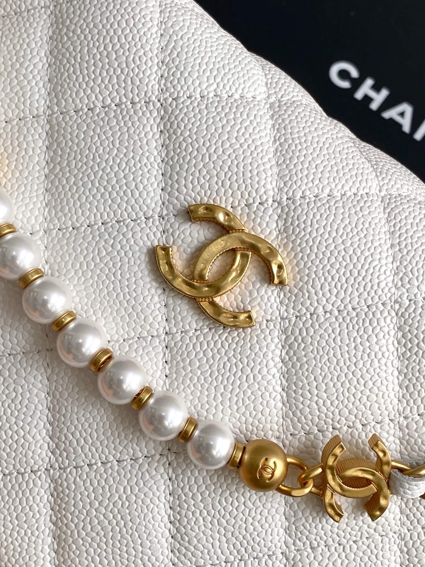 Chanel Pouch Mini Hobo Grained Calfskin Caviar Leather Handbag - Image 33