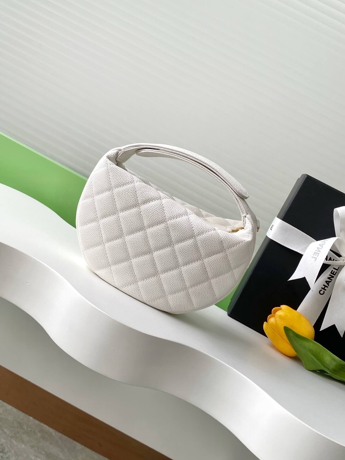 Chanel Pouch Mini Hobo Grained Calfskin Caviar Leather Handbag - Image 30