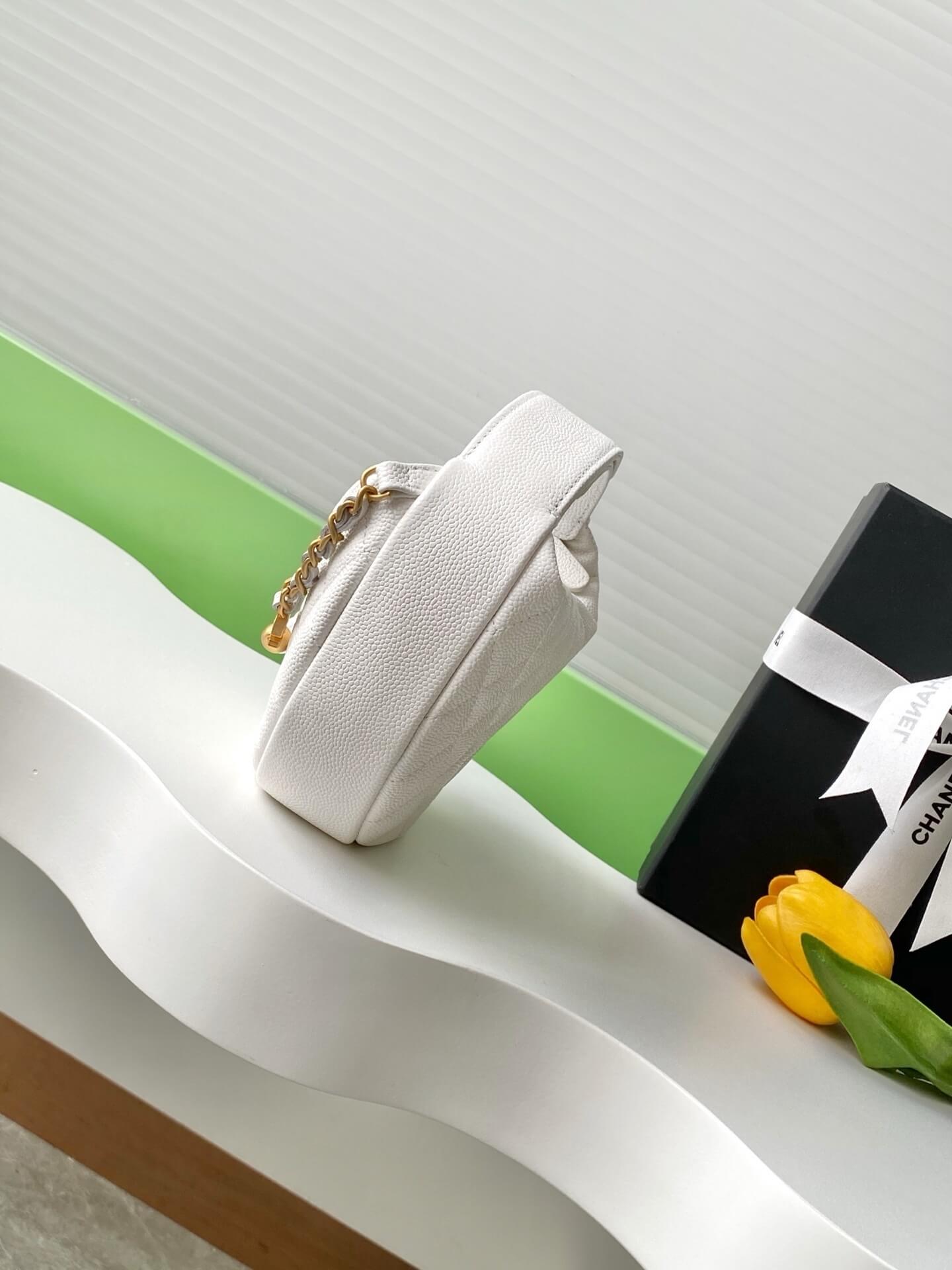 Chanel Pouch Mini Hobo Grained Calfskin Caviar Leather Handbag - Image 36