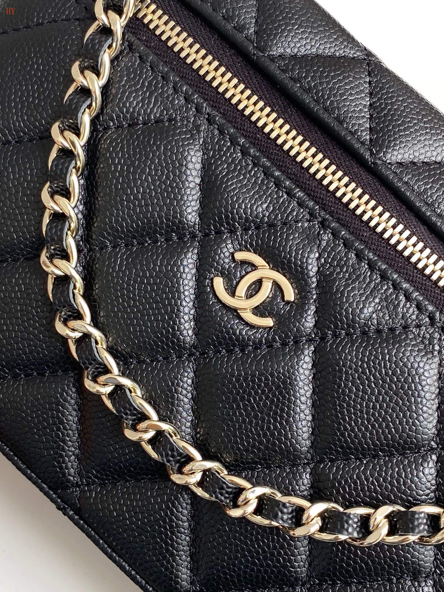 Chanel Quilted Top Handle Vanity Case Grained Calfskin Caviar Leather Crossbody Handbag - Image 15