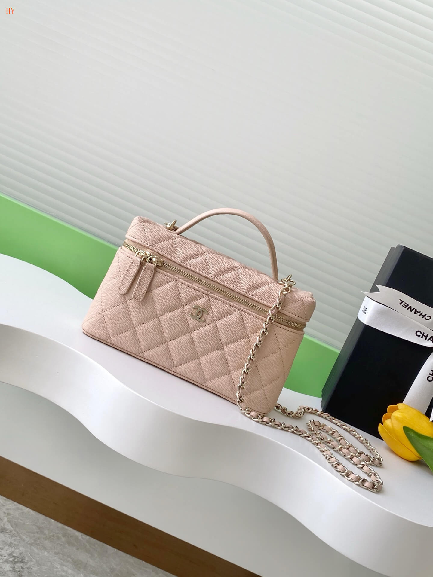 Chanel Quilted Top Handle Vanity Case Grained Calfskin Caviar Leather Crossbody Handbag - Image 72