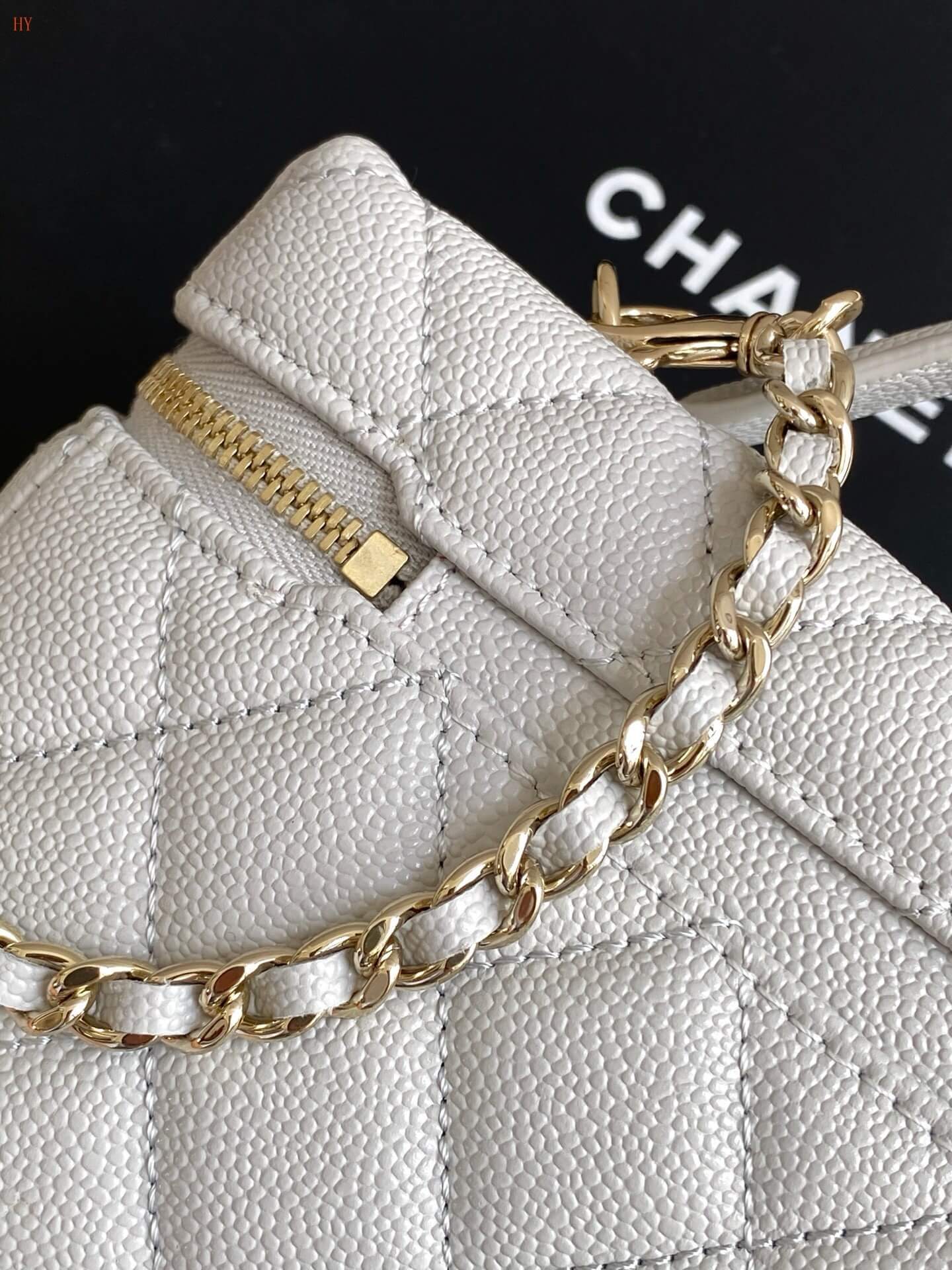 Chanel Quilted Top Handle Vanity Case Grained Calfskin Caviar Leather Crossbody Handbag - Image 59
