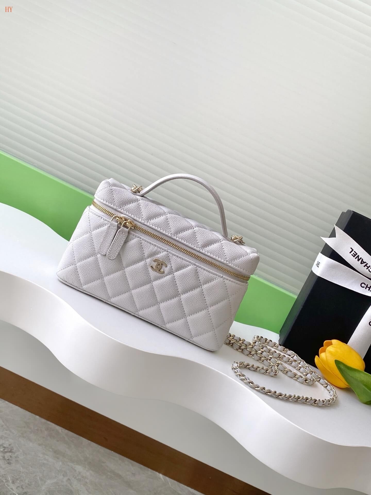 Chanel Quilted Top Handle Vanity Case Grained Calfskin Caviar Leather Crossbody Handbag - Image 54