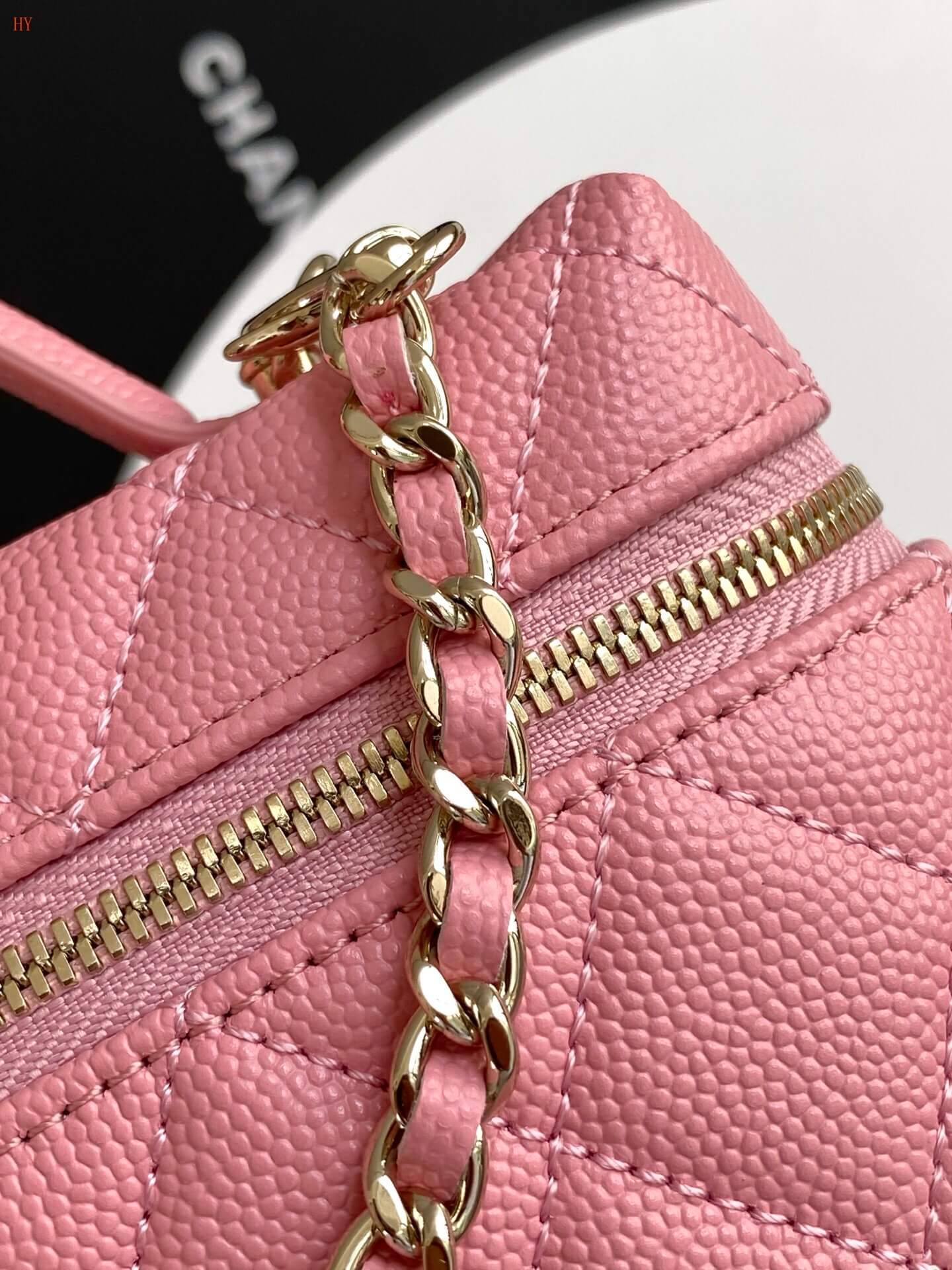 Chanel Quilted Top Handle Vanity Case Grained Calfskin Caviar Leather Crossbody Handbag - Image 43