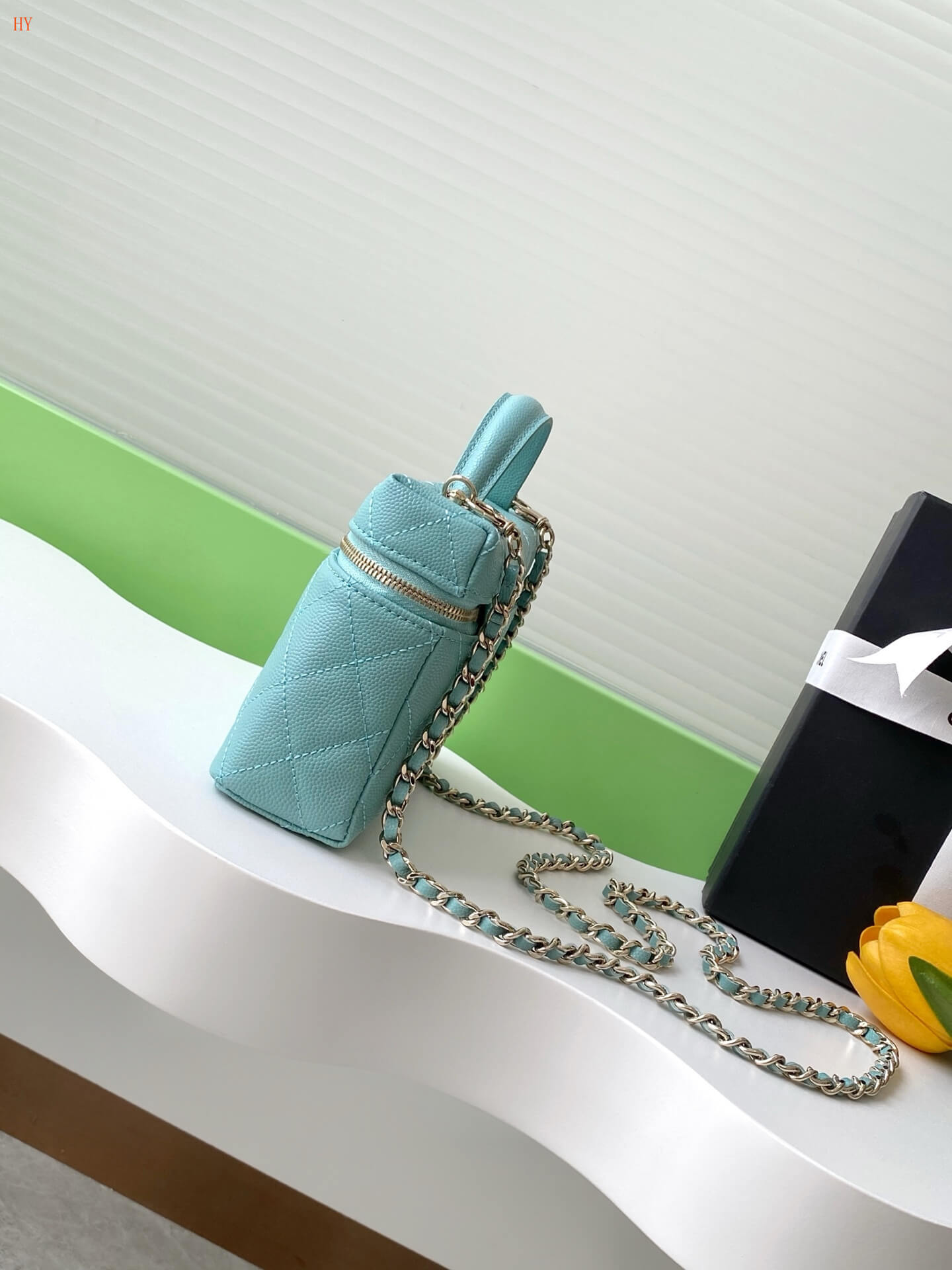 Chanel Quilted Top Handle Vanity Case Grained Calfskin Caviar Leather Crossbody Handbag - Image 8